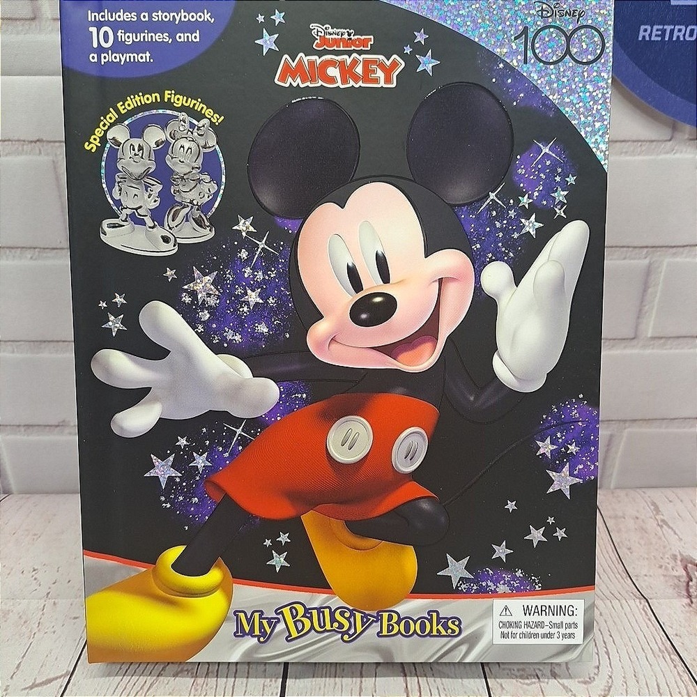 Disney 100 Mickey Mouse My Busy Books Storybook 10 Figurines Playmat Phidal Kit